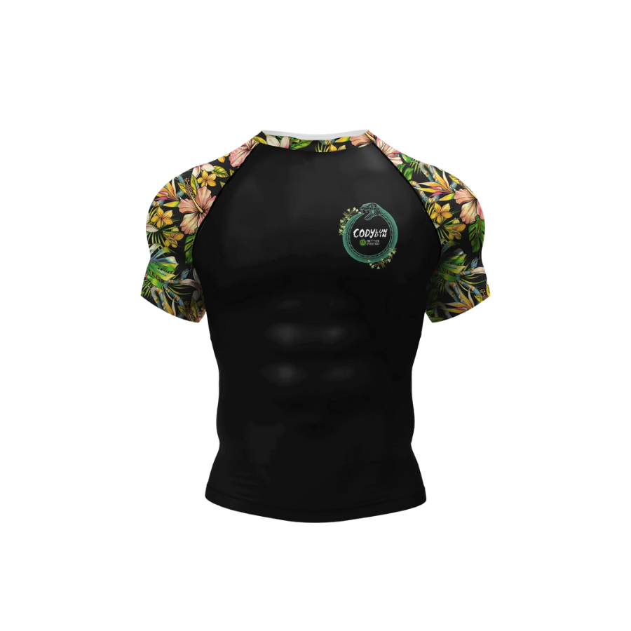 Conjunto Rash. + Pantalón + Short Jiujitsu Flores