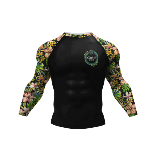 Rashguard Jiujitsu Flores Manga Larga