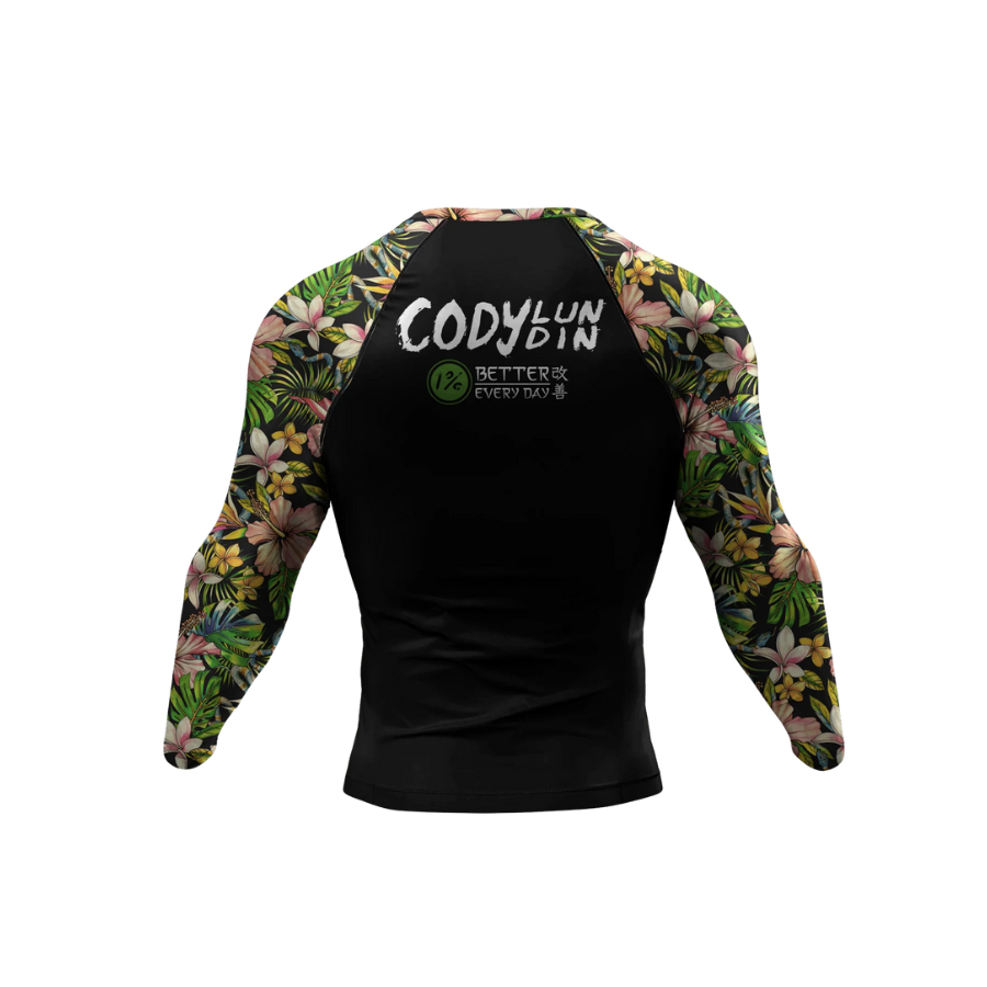Conjunto Rash. Manga Larga + Pantalón + Short Jiujitsu Flores