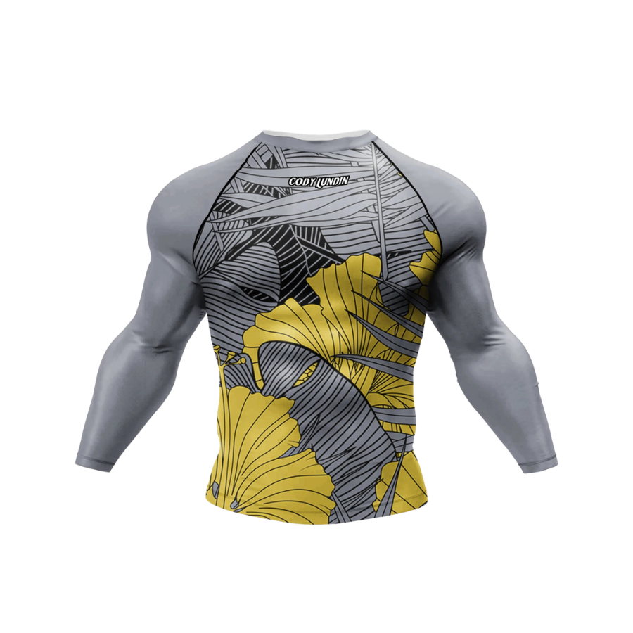 Conjunto Rash. Manga Larga + Pantalón + Short Jiujitsu Yellow Lotus