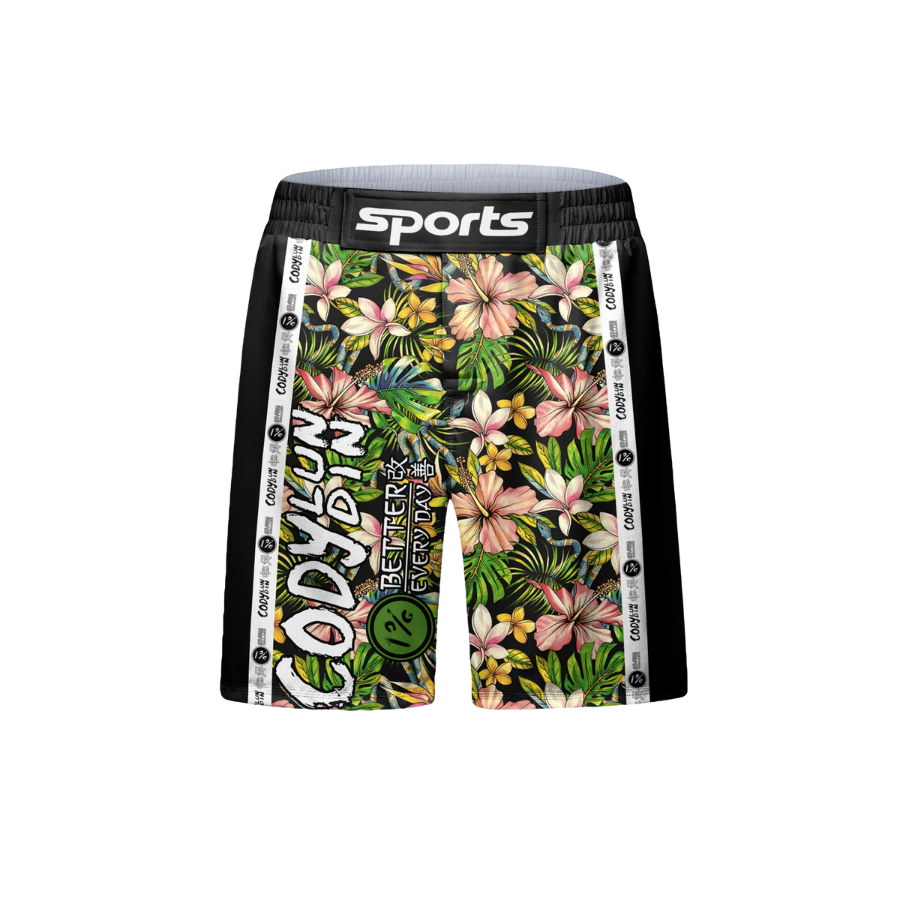Conjunto Rash. + Pantalón + Short Jiujitsu Flores