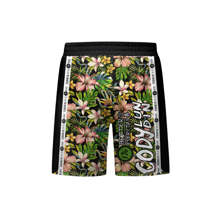 Conjunto Rash. + Pantalón + Short Jiujitsu Flores