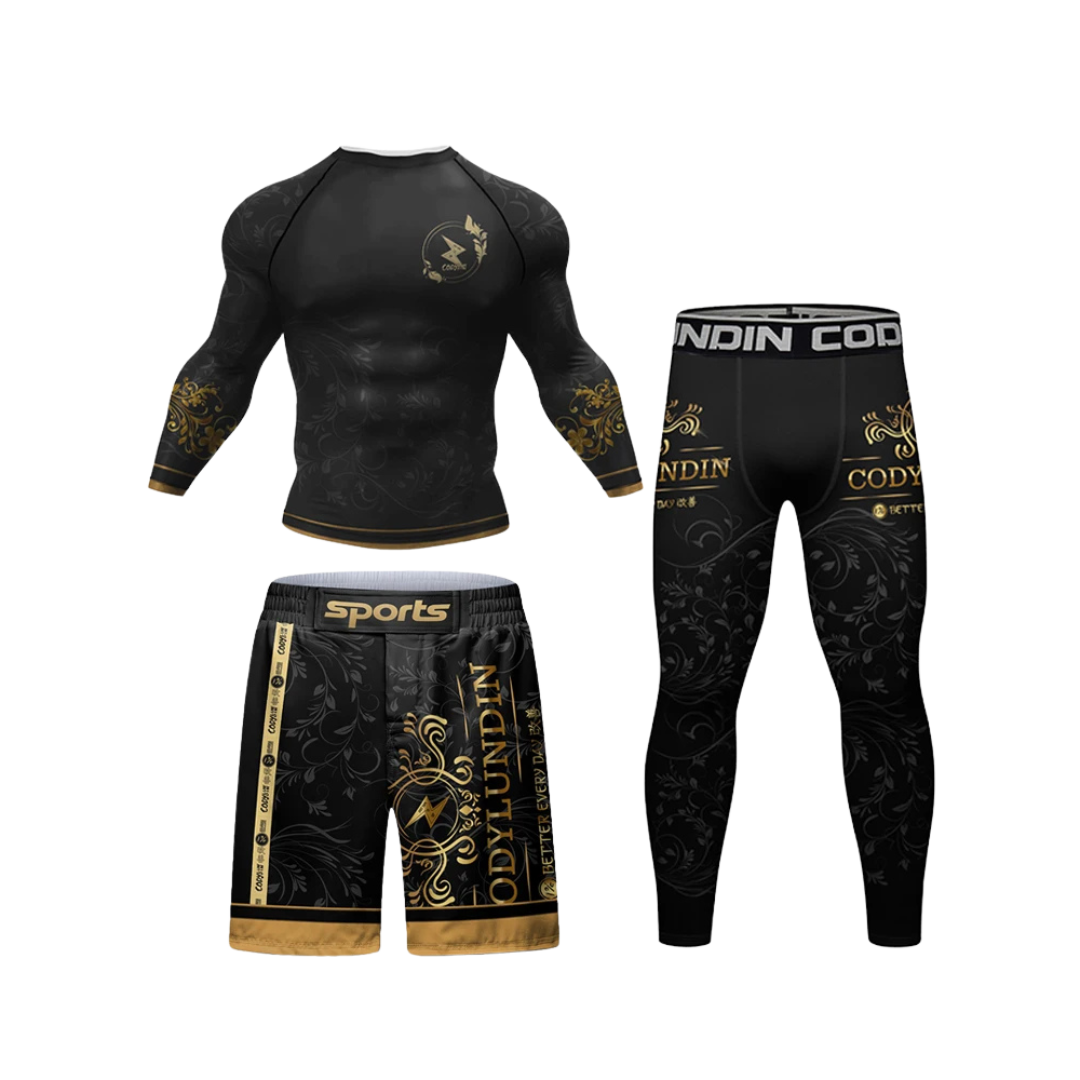 Conjunto Rash. Manga Larga + Pantalón + Short Golden