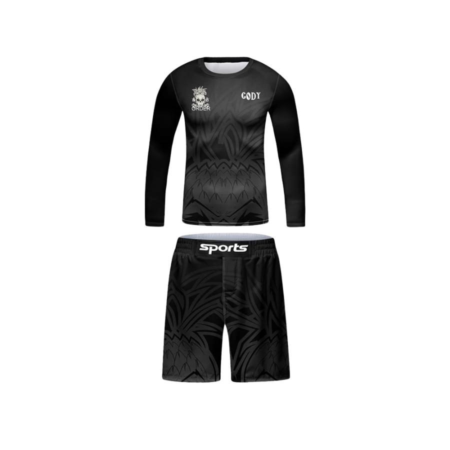 Rashguard Manga Larga + Short Black - Kids