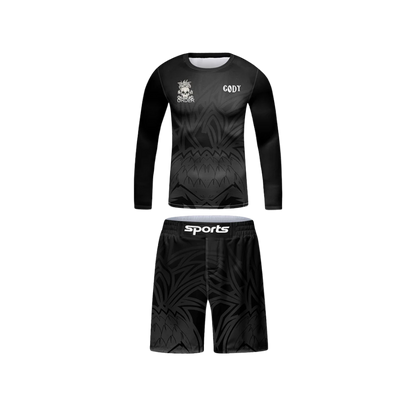 Rashguard Manga Larga + Short Black - Kids