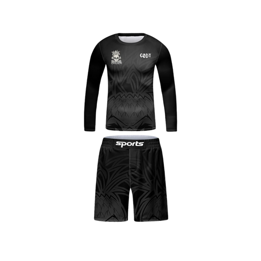 Rashguard Manga Larga + Short Black - Kids