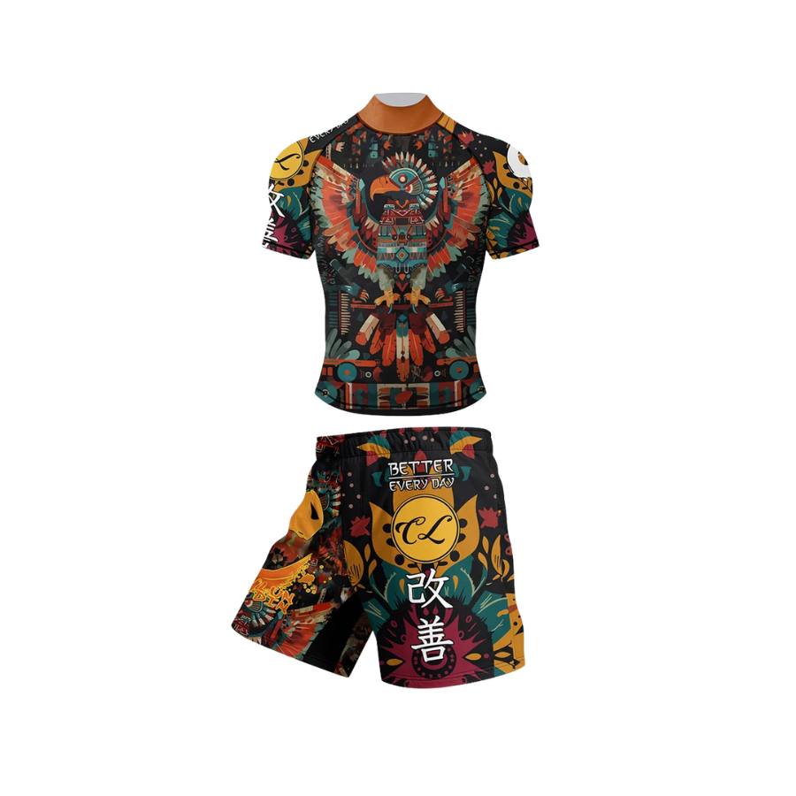 Conjunto Rash. + Short Jiujitsu Azteca