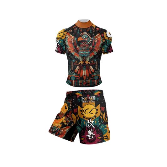 Conjunto Rash. + Short Jiujitsu Azteca