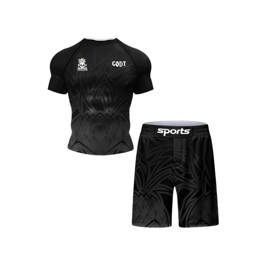 Conjunto Rash. + Short Jiujitsu Black 3