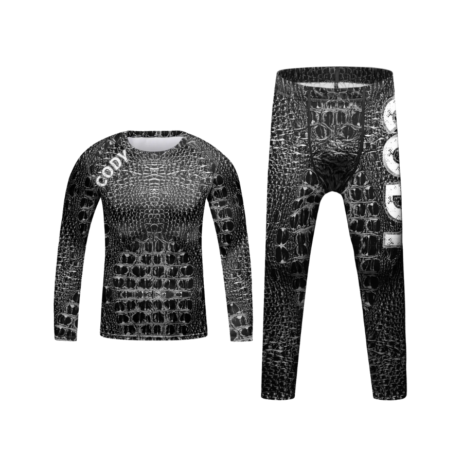 Rashguard Manga Larga + Pantalón Black Snake - Kids