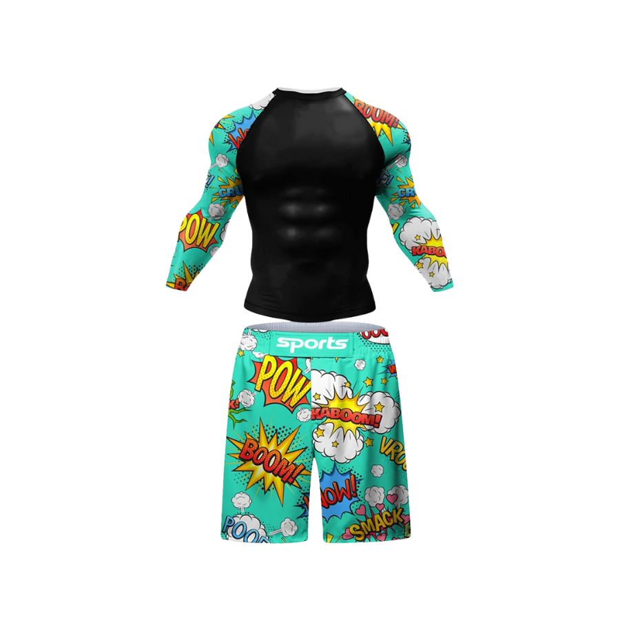 Conjunto Rash. Manga Larga + Short Jiujitsu Comic