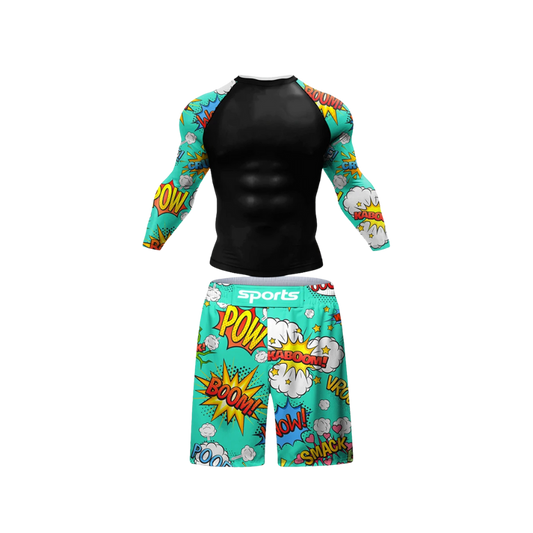 Conjunto Rash. Manga Larga + Short Jiujitsu Comic