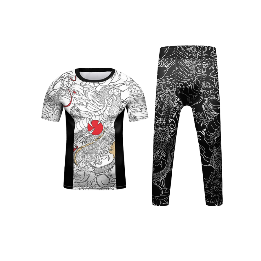 Rashguard + Pantalón Dragón Blanco - Kids