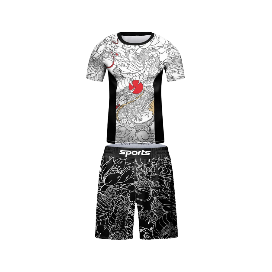 Rashguard + Short Dragón Blanco - Kids