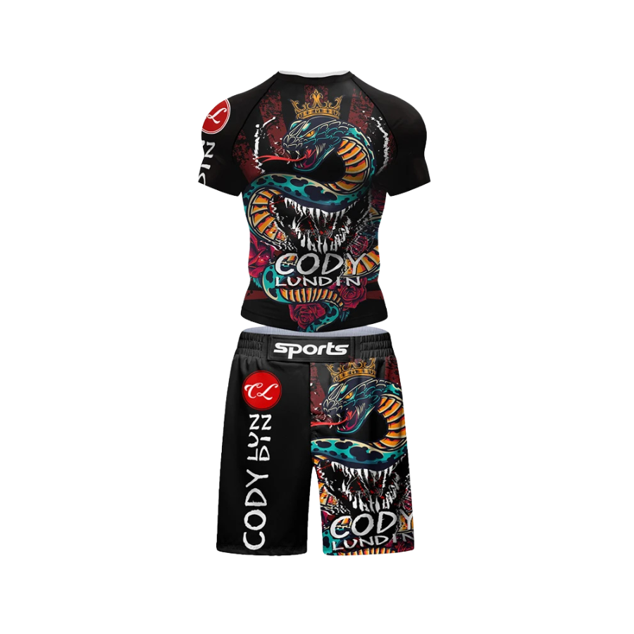 Conjunto Rash. + Short Jiujitsu Dragón Cody Lundin