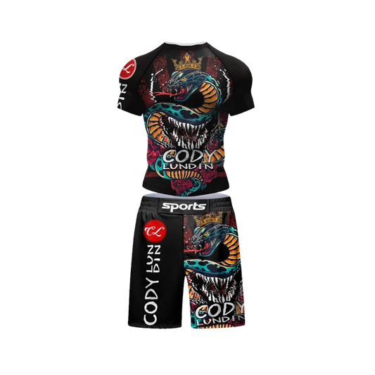 Conjunto Rash. + Short Jiujitsu Dragón Cody Lundin