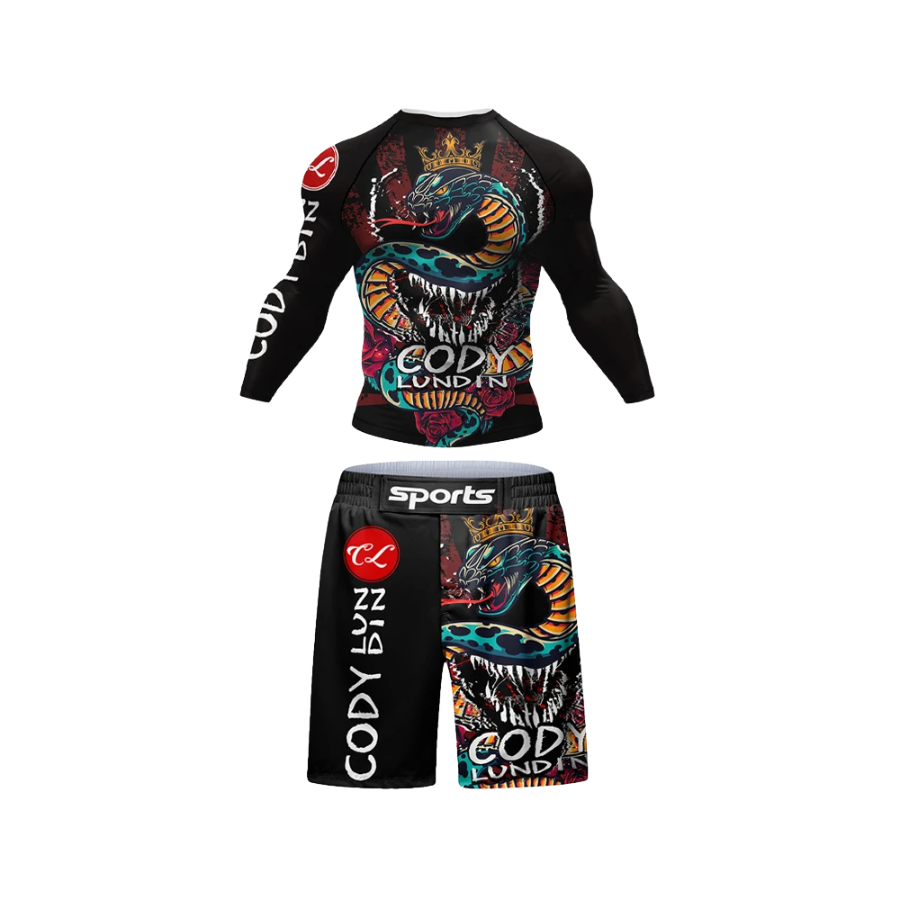Conjunto Rash. Manga Larga + Short Jiujitsu Dragón Cody Lundin