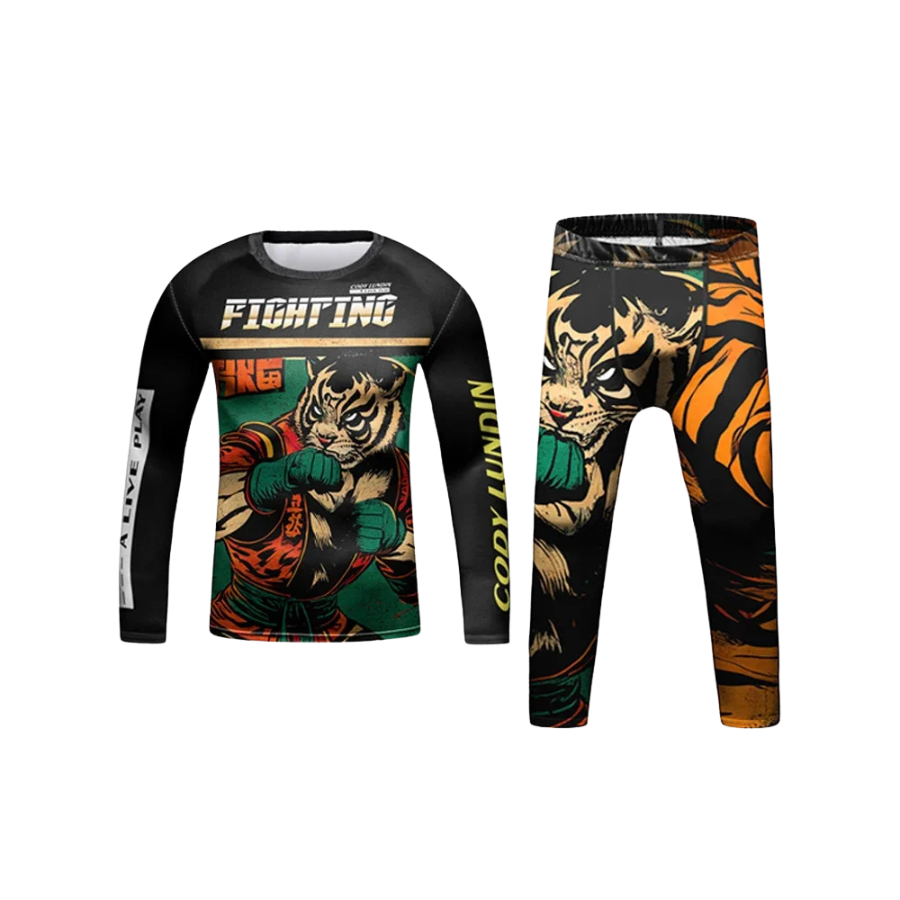 Rashguard Manga Larga + Pantalón Fighter - kids