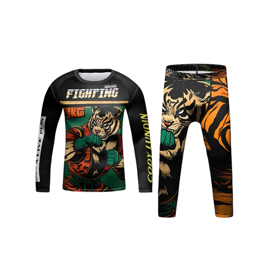Rashguard Manga Larga + Pantalón Fighter - kids