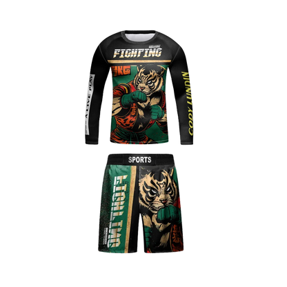 Rashguard Manga Larga + Short Fighter - Kids