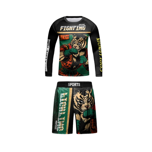 Rashguard Manga Larga + Short Fighter - Kids