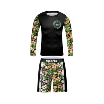 Rashguard Manga Larga + Short Flores - Kids