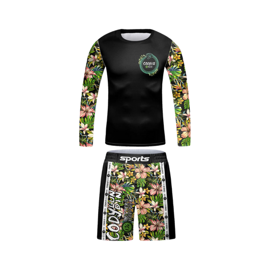 Rashguard Manga Larga + Short Flores - Kids