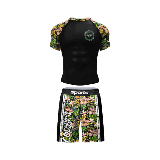 Conjunto Rash. + Short Jiujitsu Flores