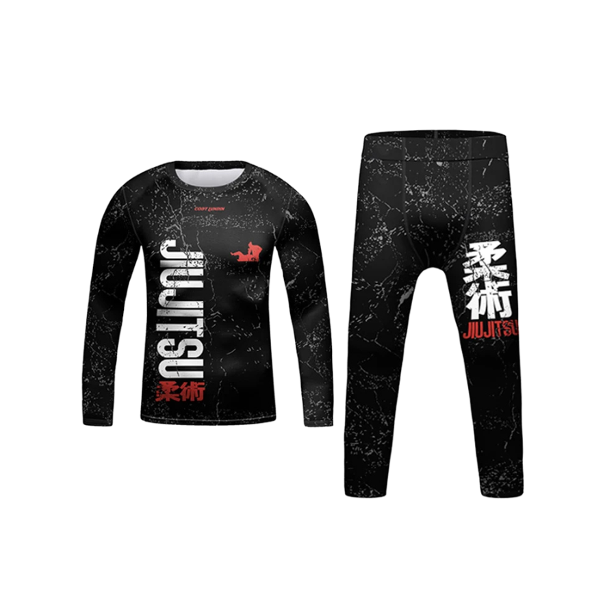 Rashguard Manga Larga + Pantalón Jiujitsu- Kids