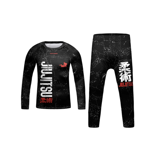 Rashguard Manga Larga + Pantalón Jiujitsu- Kids