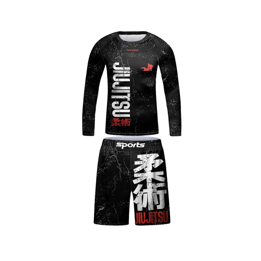 Rashguard Manga Larga + Short Jiujitsu - Kids