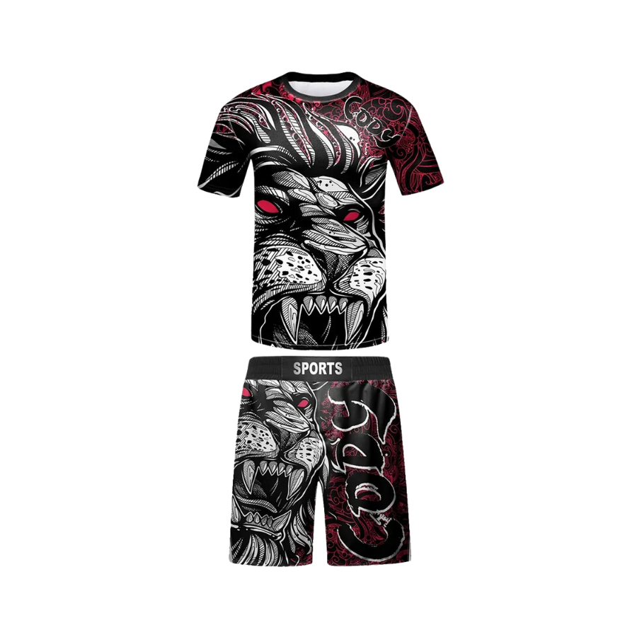 Rashguard + Short León Rojo - Kids