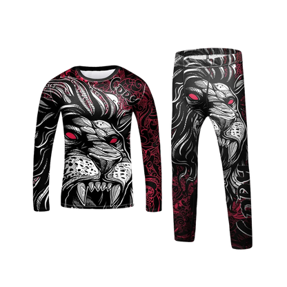 Rashguard Manga Larga + Pantalón León Rojo - Kids