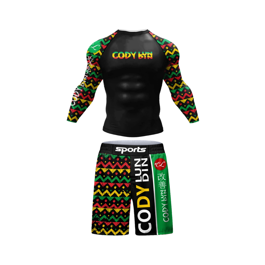 Conjunto Rash. Manga Larga + Short Jiujitsu Marley