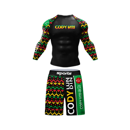 Conjunto Rash. Manga Larga + Short Jiujitsu Marley