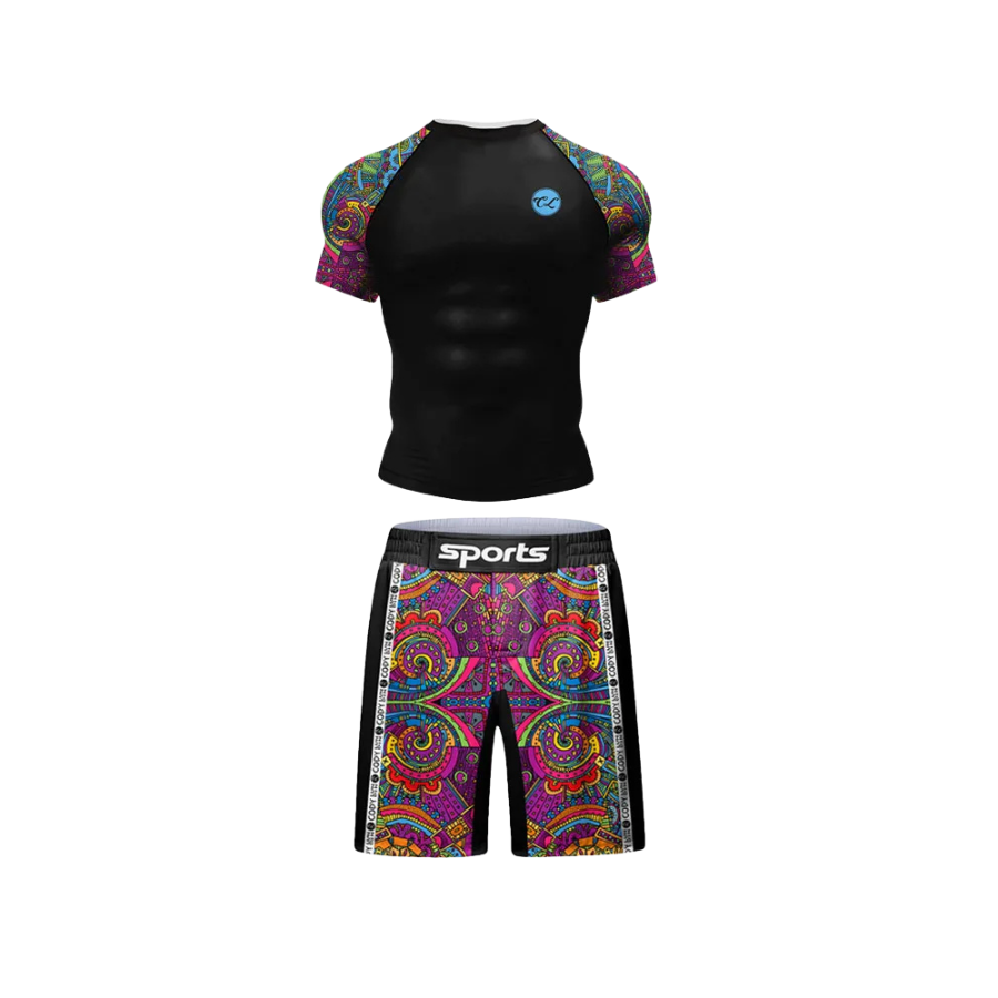 Conjunto Rash. + Short Jiujitsu Multicolor