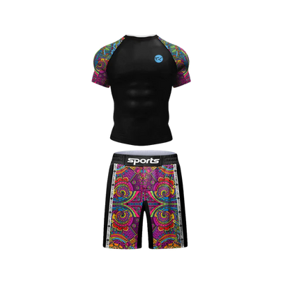 Conjunto Rash. + Short Jiujitsu Multicolor