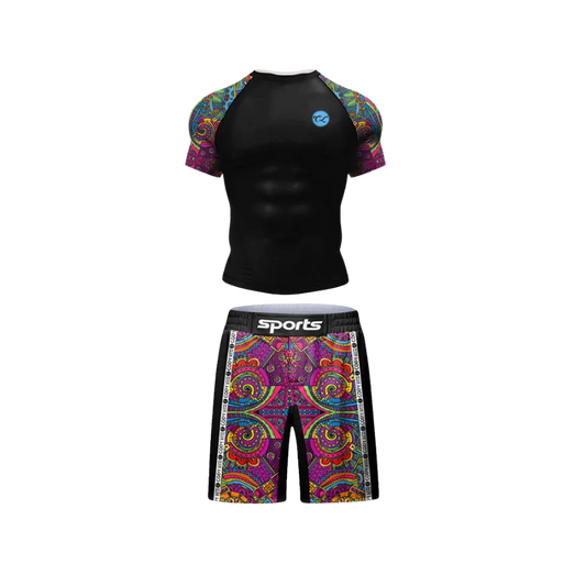 Conjunto Rash. + Short Jiujitsu Multicolor