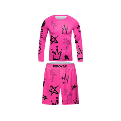 Rashguard Manga Larga + Short Pinki - Kids