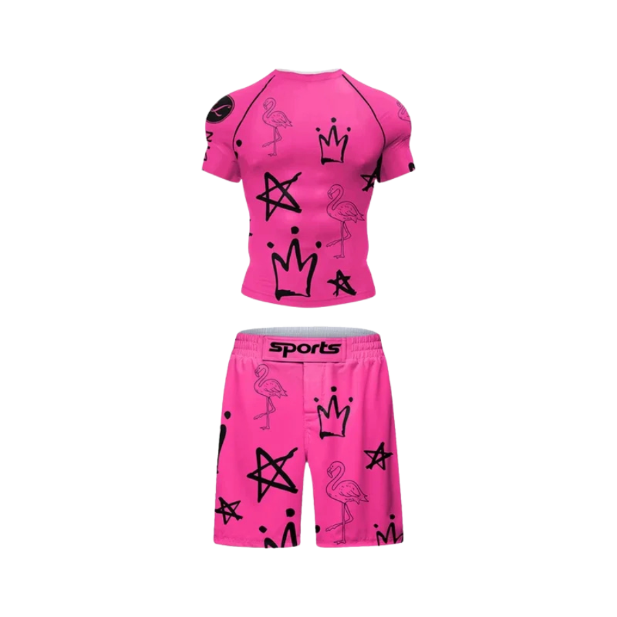 Conjunto Rash. + Short Jiujitsu Pinki