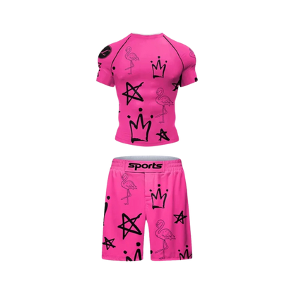 Conjunto Rash. + Short Jiujitsu Pinki