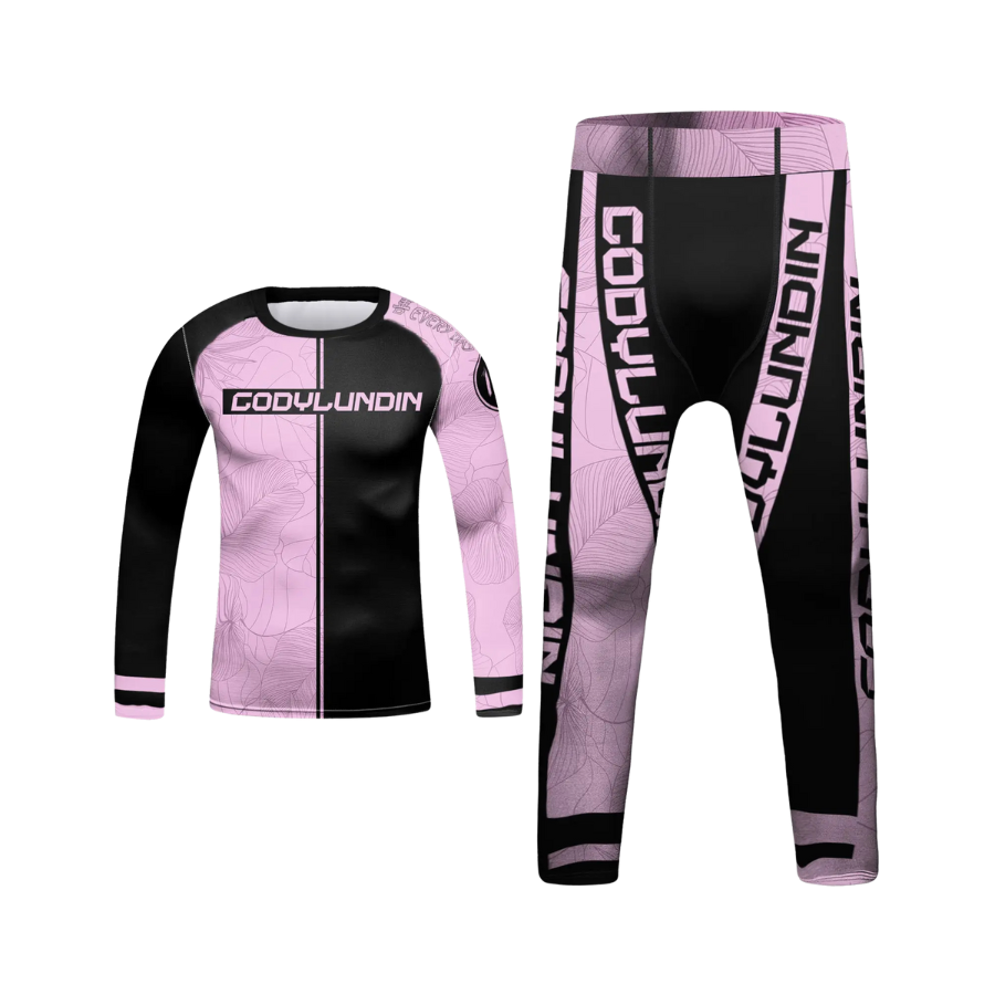 Rashguard Manga Larga + Pantalón Rosa Letal - Kids