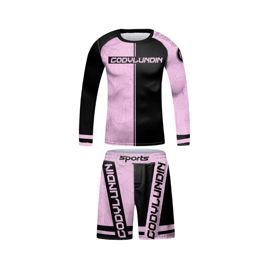 Rashguard Manga Larga + Short Rosa Letal - Kids