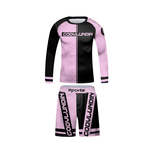 Rashguard Manga Larga + Short Rosa Letal - Kids