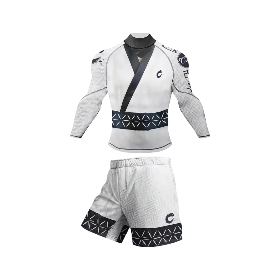 Conjunto Rash. Manga Larga + Short Jiujitsu Roshi