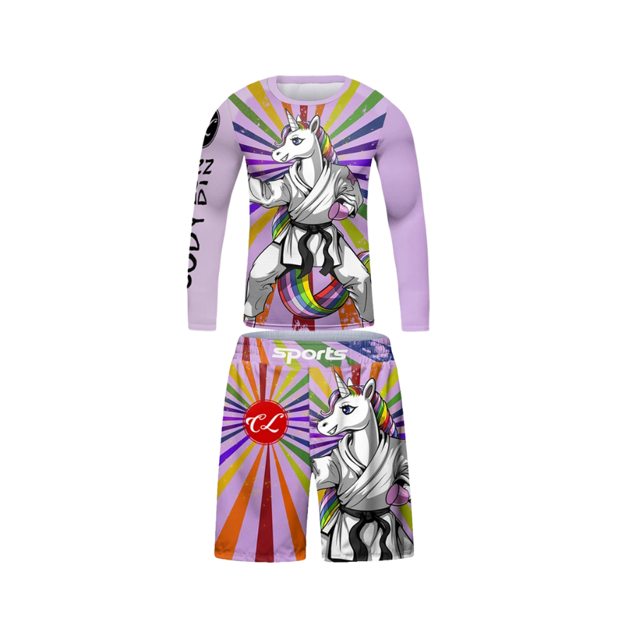 Rashguard Manga Larga + Short Unicorn - Kids