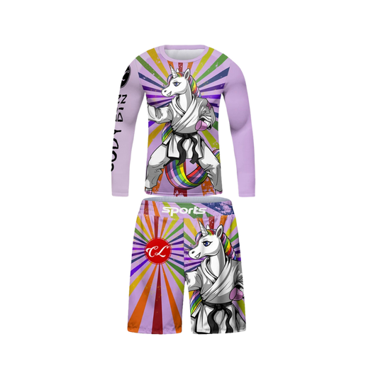 Rashguard Manga Larga + Short Unicorn - Kids