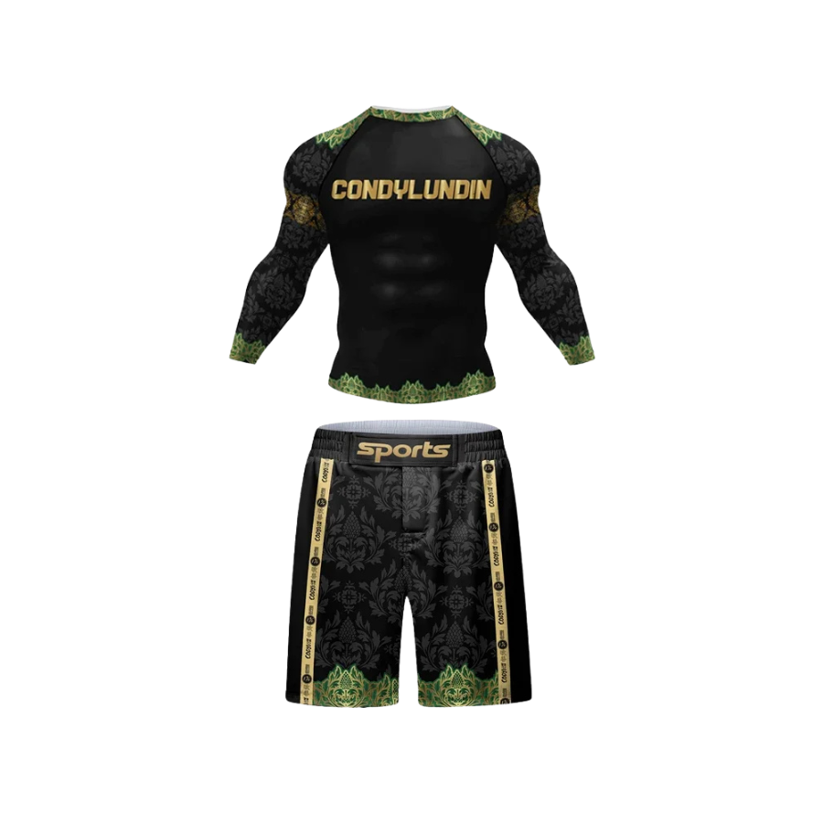 Conjunto Rash. Manga Larga + Short Jiujitsu Venom