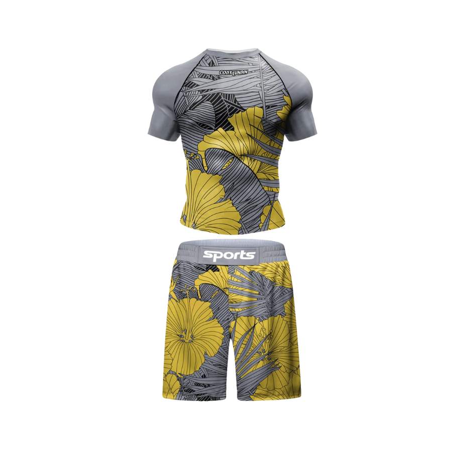 Conjunto Rash. + Short Jiujitsu Yellow Lotus