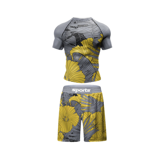 Conjunto Rash. + Short Jiujitsu Yellow Lotus